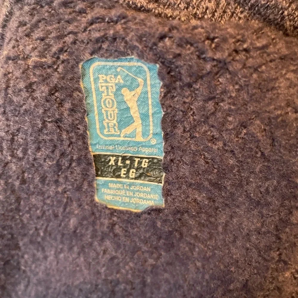 PGA TOUR Men’s Mock Neck 1/4 Zip Pullover Pockets Size XL Blue